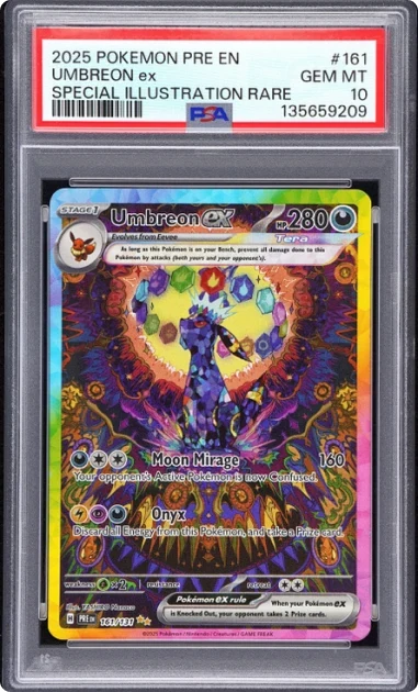 A PSA 10 graded Umbreon ex Special Illustration Rare Pokémon card